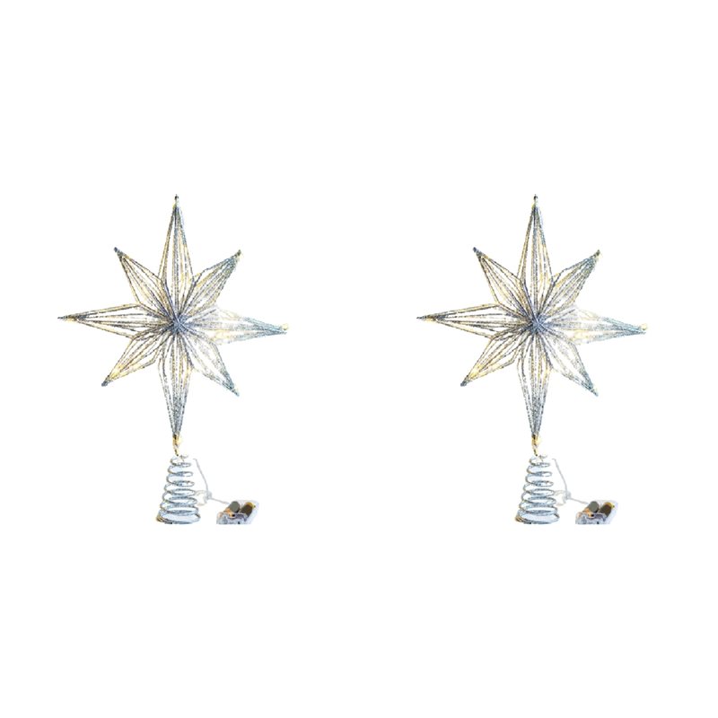 Star Tree Topper - ABXF-2X Weihnachtsbaum-Topper, Stern-LED-Lampe, Zuhause für Baumschmuck,