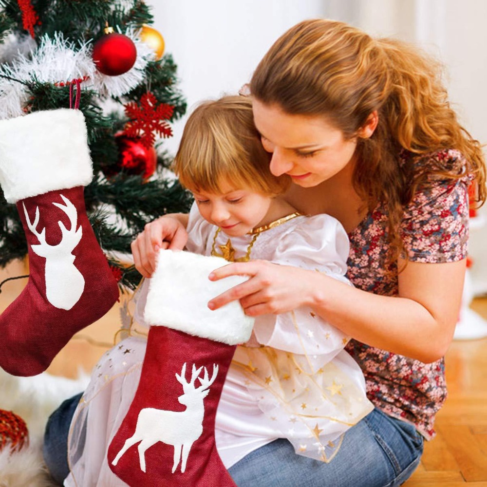 2-4 Stück Große Jute-Weihnacht – Christmas Stocking Hanging Bewertung und Preis